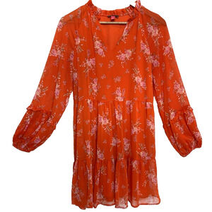 Vince Camuto Tiered Cottagecore Mini Dress Size S Ditzy Peasant Fairy Ruffle